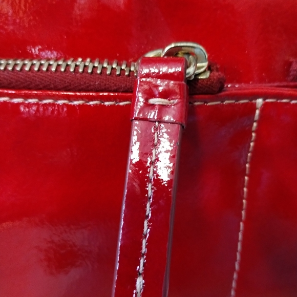 Dooney & Bourke Red Patent Leather Hobo Shoulder Bag - Picture 6 of 16